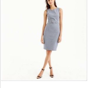 J crew gingham belted dress